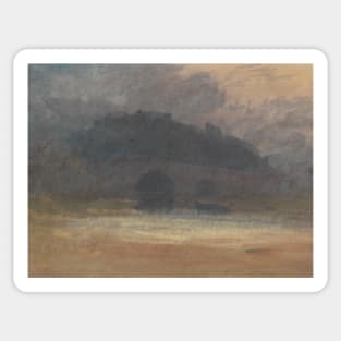 Evening Landscape with Castle and Bridge in Yorkshire by J.M.W. Turner Sticker